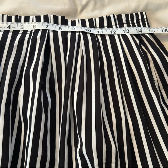 J. Crew Mercantile Womens Size 10 High Waisted Black White Striped Pleated Skirt - Picture 9 of 11